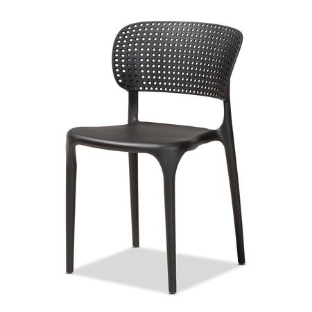 Baxton Studio Rae ModernBlack Finished Polypropylene Plastic 4-Piece Stackable Dining Chair Set 192-4PC-12021-ZORO